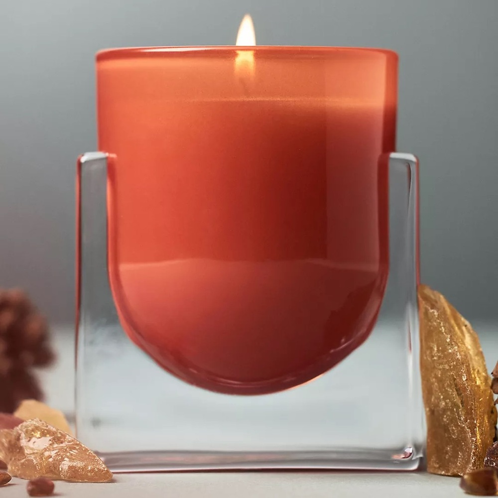 NIB ANTHROPOLOGIE Found Notes Woody Golden Amber & Pine Boxed Candle - Picture 4 of 5